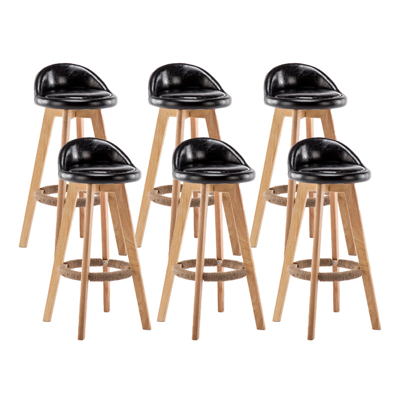 Contemporary Wood Stool Backrest Fabric Counter Stool for Restaurant