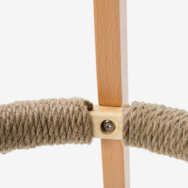 Contemporary Wood Stool Backrest Fabric Counter Stool for Restaurant