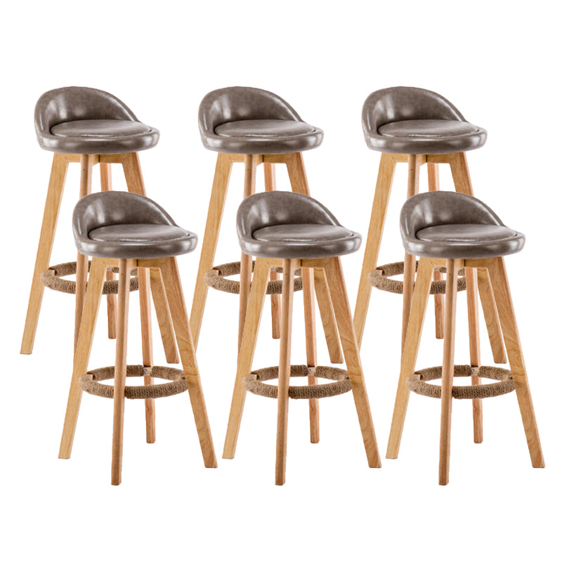 Contemporary Wood Stool Backrest Fabric Counter Stool for Restaurant