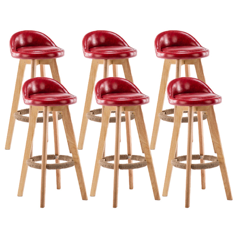 Contemporary Wood Stool Backrest Fabric Counter Stool for Restaurant