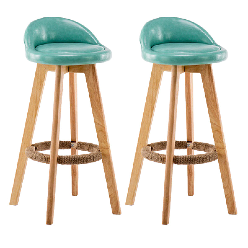 Contemporary Wood Stool Backrest Fabric Counter Stool for Restaurant