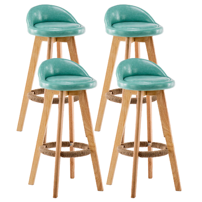 Contemporary Wood Stool Backrest Fabric Counter Stool for Restaurant