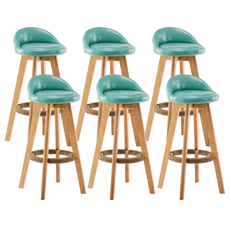 Contemporary Wood Stool Backrest Fabric Counter Stool for Restaurant