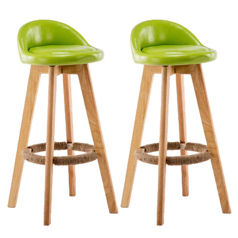 Contemporary Wood Stool Backrest Fabric Counter Stool for Restaurant