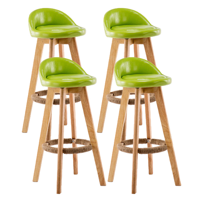 Contemporary Wood Stool Backrest Fabric Counter Stool for Restaurant