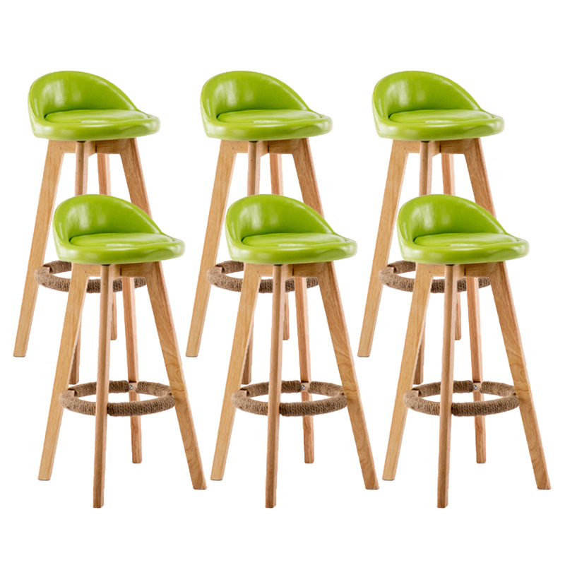 Contemporary Wood Stool Backrest Fabric Counter Stool for Restaurant