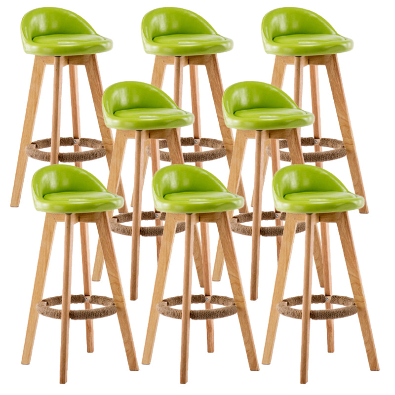 Contemporary Wood Stool Backrest Fabric Counter Stool for Restaurant