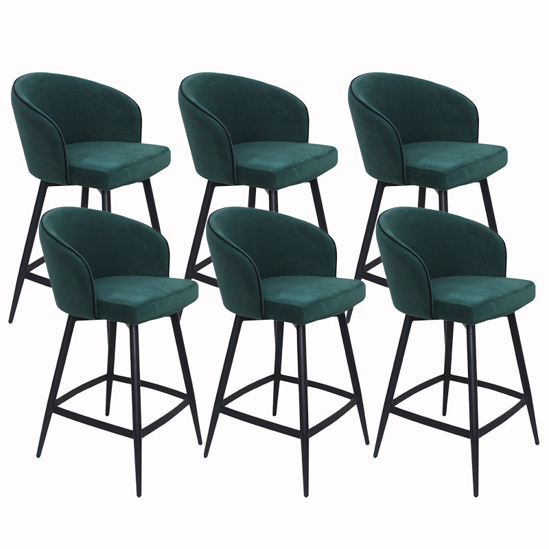Contemporary Velvet Counter Stools Metal Bar Stool for Home Use