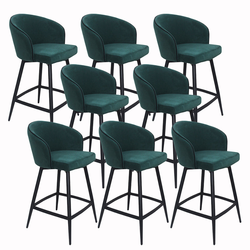 Contemporary Velvet Counter Stools Metal Bar Stool for Home Use