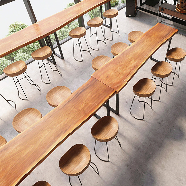 Rectangular Solid Wood Bar Table Set Industrial 1/2/5/7 Pieces Counter Table Set