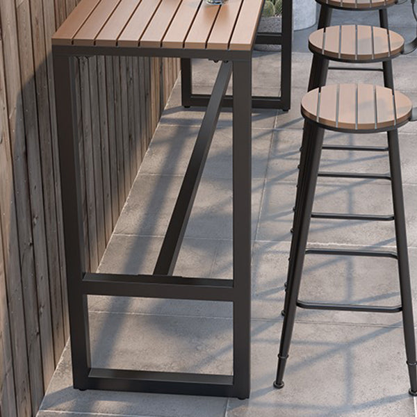 Industrial Bar Set 1/2/5 Pcs Wood Counter Height Table with Metal Barstool