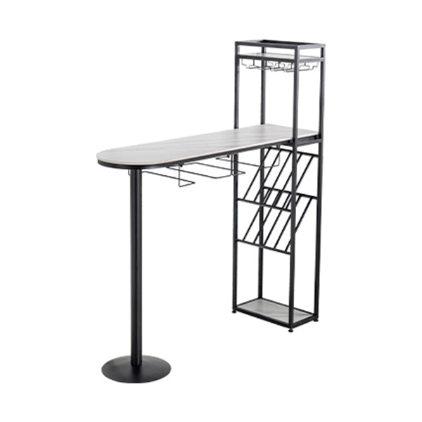 Modern 1/3 Pieces Bar Table Set Stone Counter Table with High Stools for Kitchen