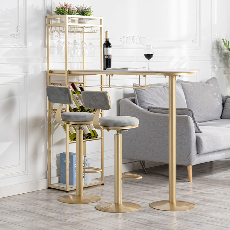 Modern 1/3 Pieces Bar Table Set Stone Counter Table with High Stools for Kitchen