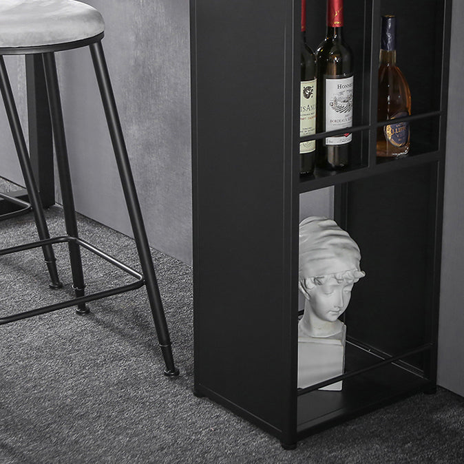 Modern Rectangle Stone Bar Table Set 1/3 Pieces Counter Table with Metal Stools