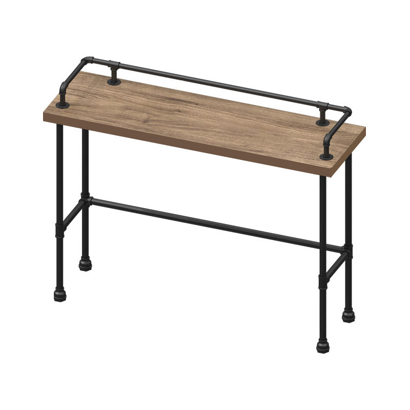 Rectangle Solid Wood Bar Table Set Industrial 1/4 Pieces Counter Table with High Stools