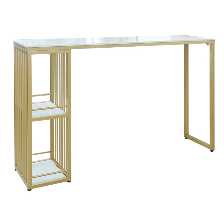 Glam 1/2/3 Pieces Bar Table Set Rectangle Stone Counter Table with High Stools