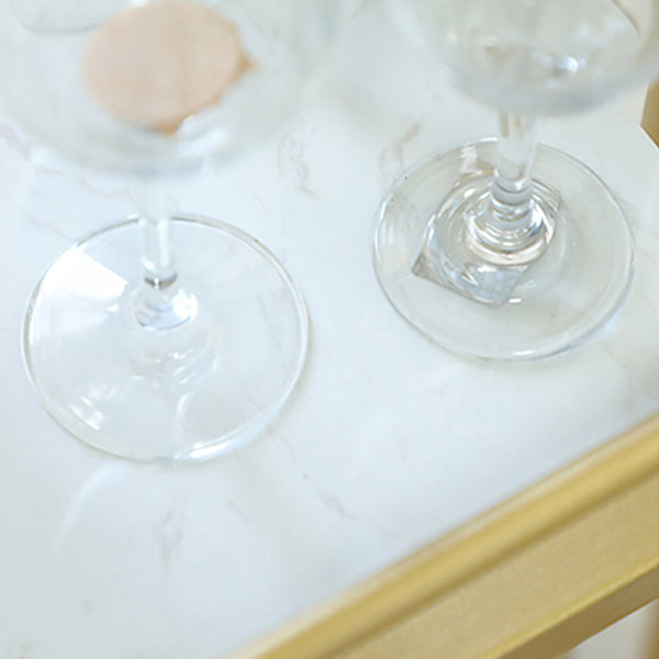 Glam 1/2/3 Pieces Bar Table Set Rectangle Stone Counter Table with High Stools