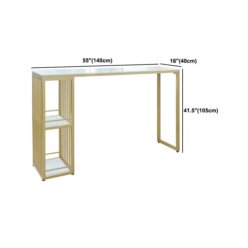 Glam 1/2/3 Pieces Bar Table Set Rectangle Stone Counter Table with High Stools