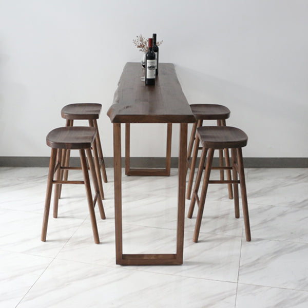 Rectangle Bar Table Set 1/2/4/5 Pcs Solid Wood Counter Height Dining Bar Table and Stools