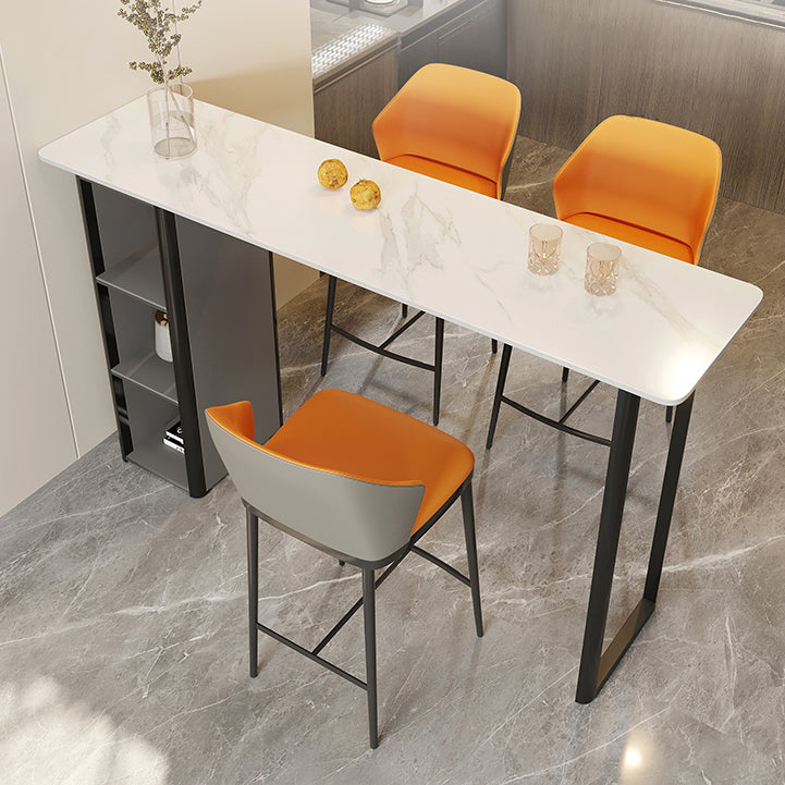 Industrial Rectangle Stone Bar Table Set 1/2/4 Pieces Counter Table for Indoor