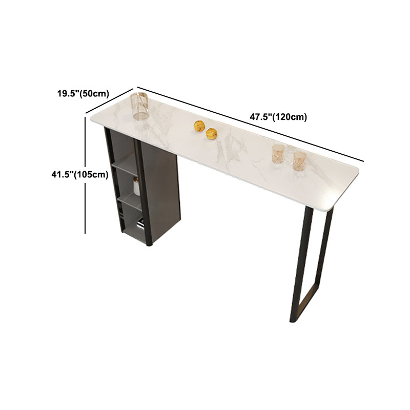 Industrial Rectangle Stone Bar Table Set 1/2/4 Pieces Counter Table for Indoor