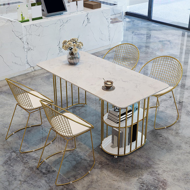 Nordic 1/2/5 Pieces Dining Set White Stone Top Dining Furniture