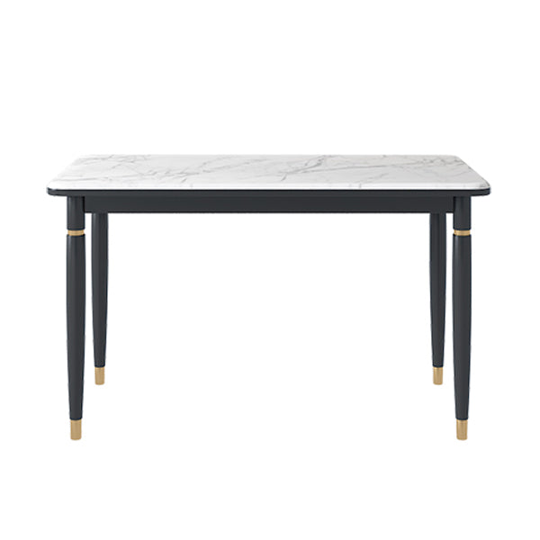 Modern 1/4/5/7 Pieces Dining Set Rectangle Black Base Dinette Set with Stone Top
