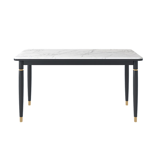 Modern 1/4/5/7 Pieces Dining Set Rectangle Black Base Dinette Set with Stone Top