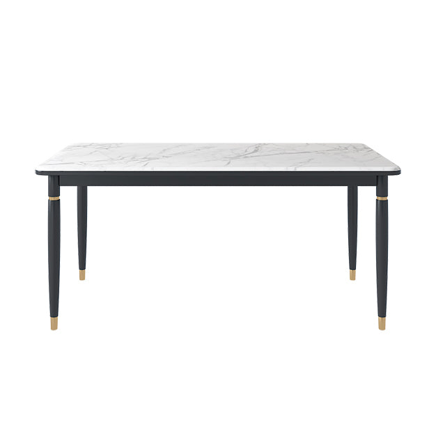 Modern 1/4/5/7 Pieces Dining Set Rectangle Black Base Dinette Set with Stone Top