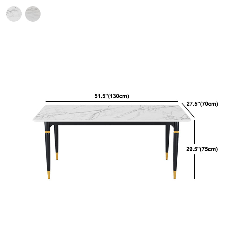 Modern 1/4/5/7 Pieces Dining Set Rectangle Black Base Dinette Set with Stone Top