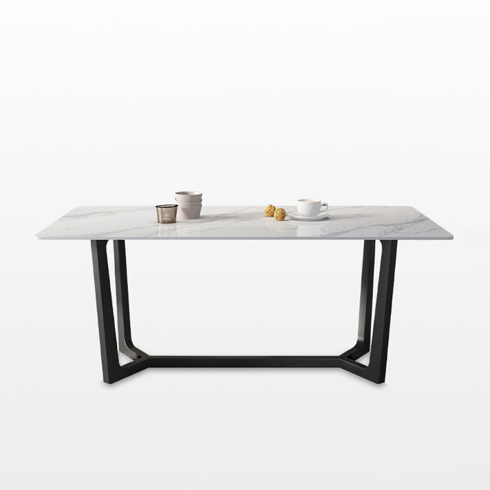 Rectangle White Dining Table Set 1/4/5/7 Pcs Modern Sintered Stone Dining Table and Chairs
