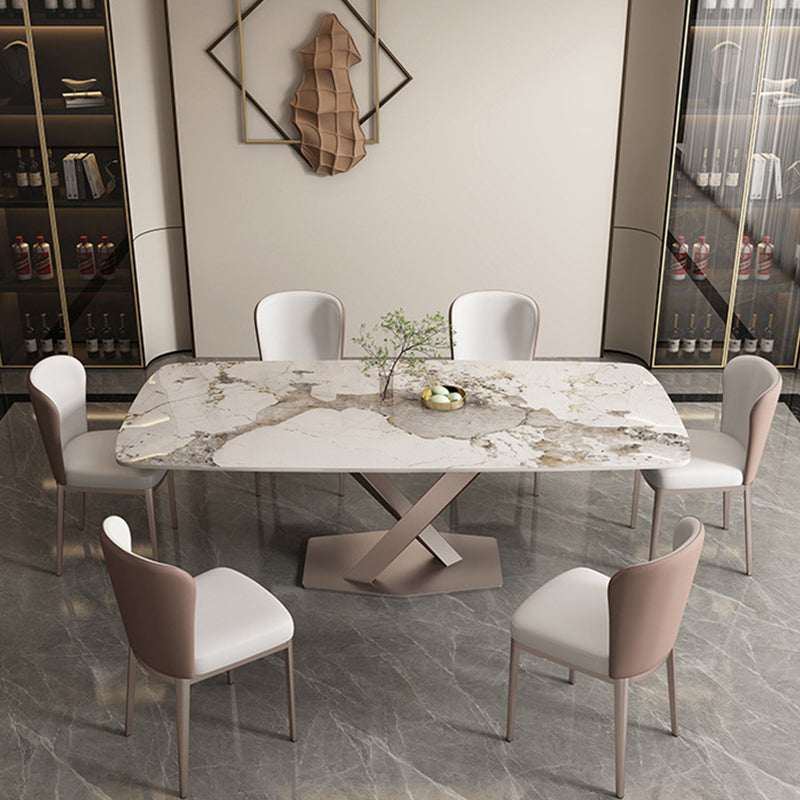 Modern Dining Set 1/2/5/7 Pcs Sintered Stone Dining Table with Chairs