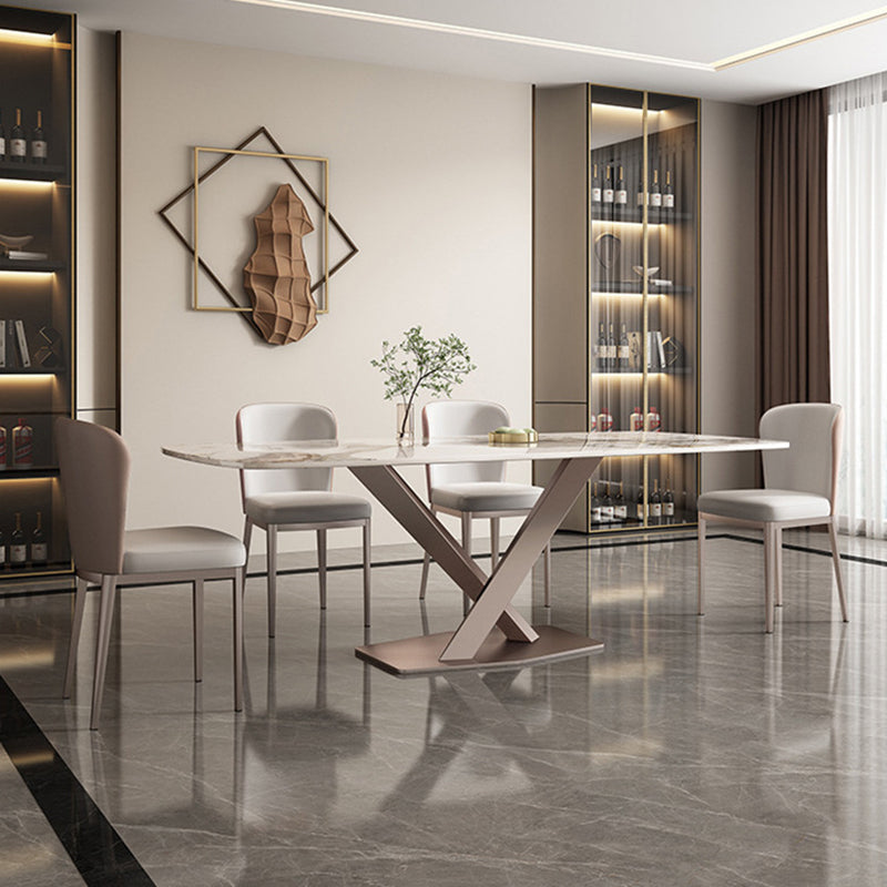 Modern Dining Set 1/2/5/7 Pcs Sintered Stone Dining Table with Chairs