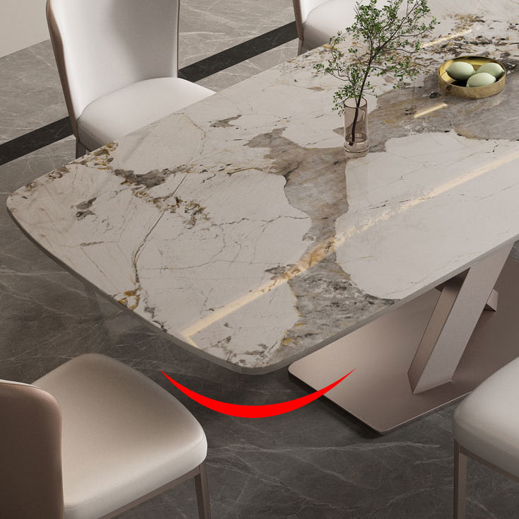 Modern Dining Set 1/2/5/7 Pcs Sintered Stone Dining Table with Chairs