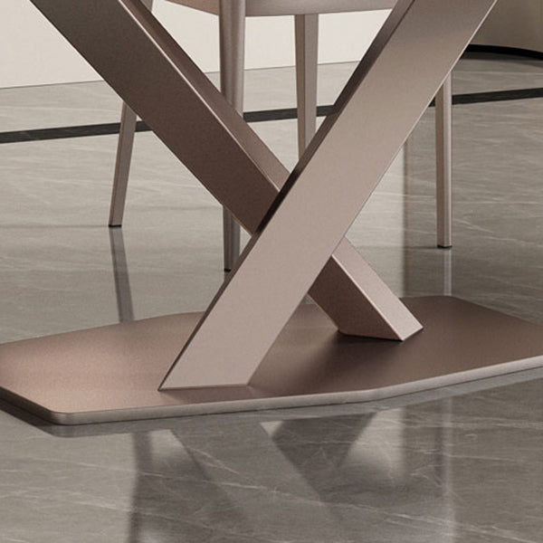 Modern Dining Set 1/2/5/7 Pcs Sintered Stone Dining Table with Chairs