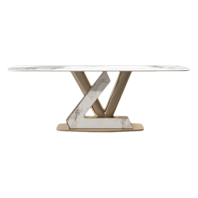 Nordic Sintered Stone Top Dining Set Rectangle 1/4/5/7/9 Pieces Dining Room Table Set