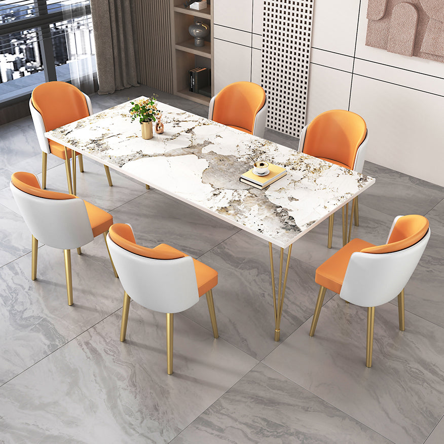 Nordic 1/5/7 Pieces Dining Set Rectangle Stone Dining Table for Kitchen Dining Room