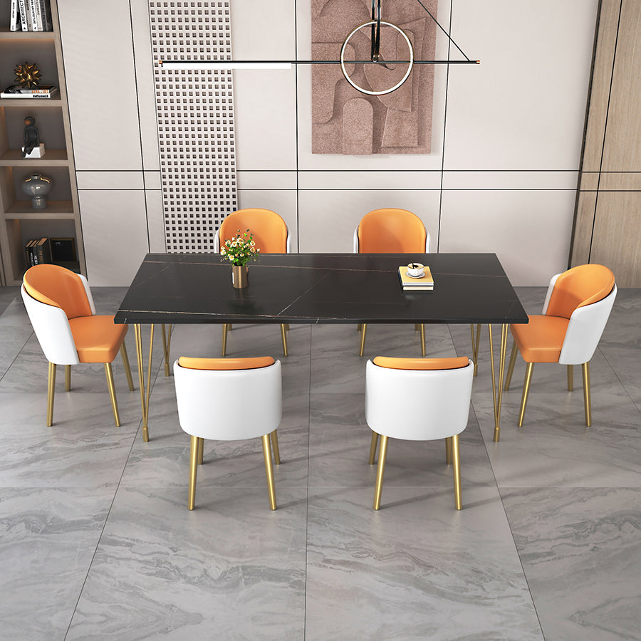 Nordic 1/5/7 Pieces Dining Set Rectangle Stone Dining Table for Kitchen Dining Room