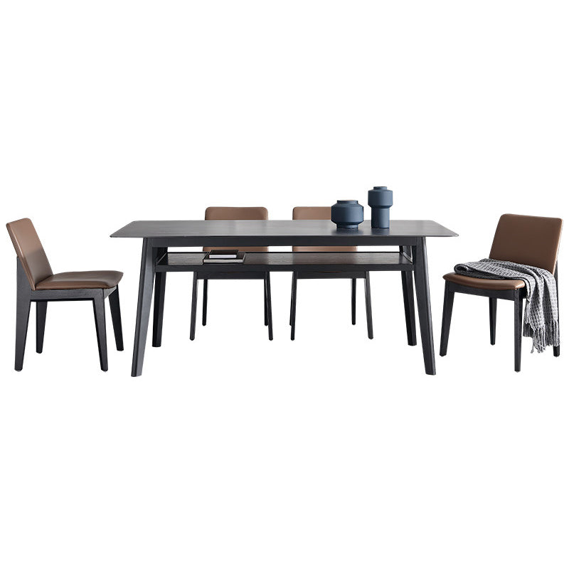 Modern Sintered Stone Top Dining Set Rectangle 1/2/5/7 Pieces Wooden Dining Room Table Set