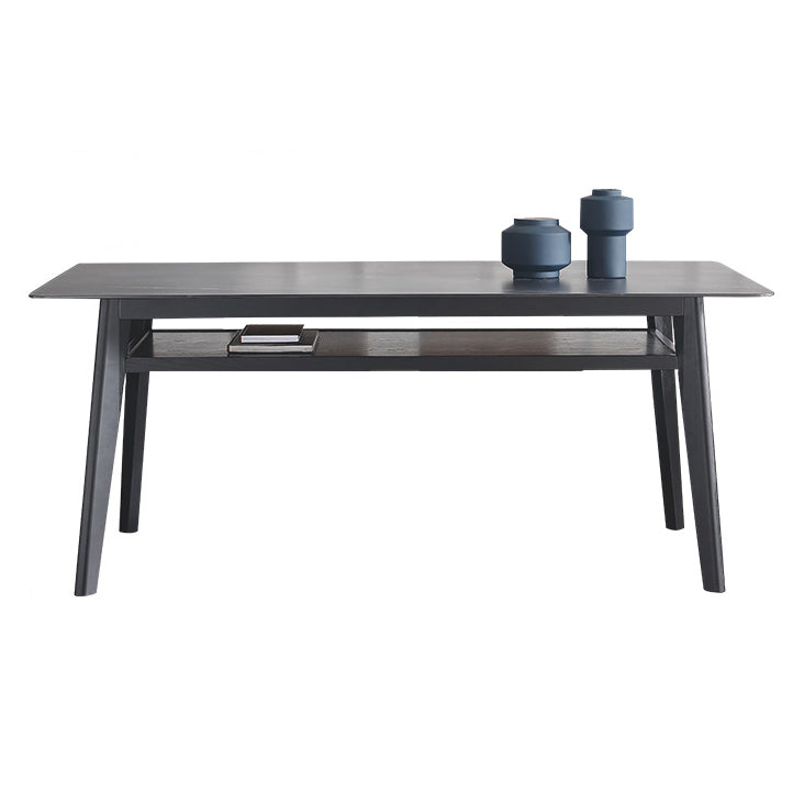 Modern Sintered Stone Top Dining Set Rectangle 1/2/5/7 Pieces Wooden Dining Room Table Set