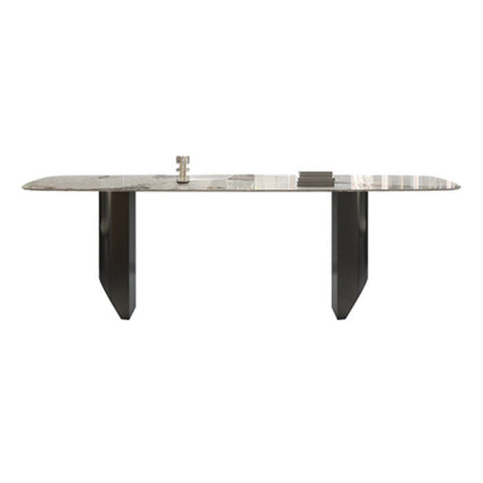 Modern Dining Set Stone 1/4/5/7 Pieces Dining Table with Leather Chairs for Indoor