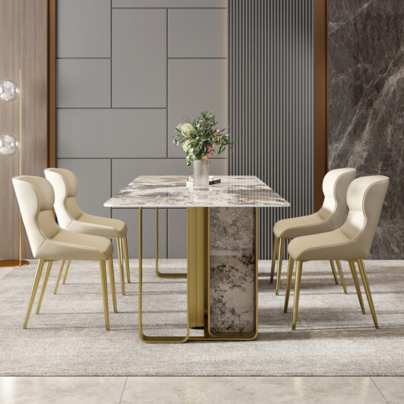 Contemporary Dining Set Stone 1/4/7 Pieces Dining Furniture for Home