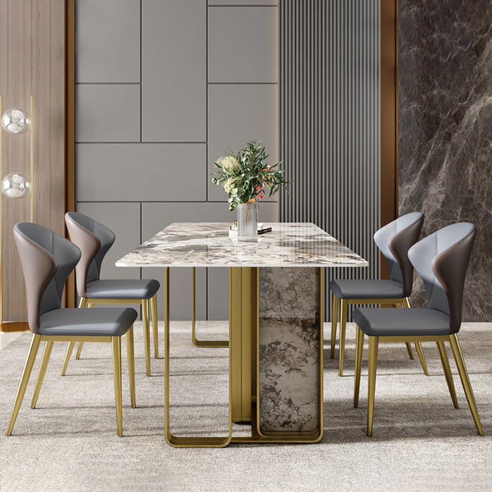 Contemporary Dining Set Stone 1/4/7 Pieces Dining Furniture for Home