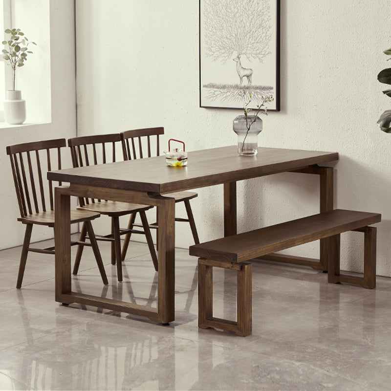 Modern 1/2/3/5 Pieces Dining Set Rectangle Double Pedestal Dinette Set in Natural