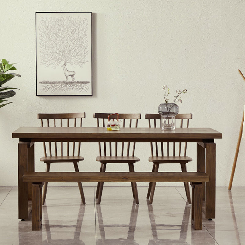 Modern 1/2/3/5 Pieces Dining Set Rectangle Double Pedestal Dinette Set in Natural
