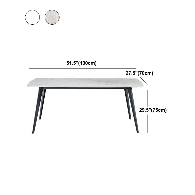 Rectangle Industrial Stone Table Standard Height Kitchen Room Table with 4 Legs