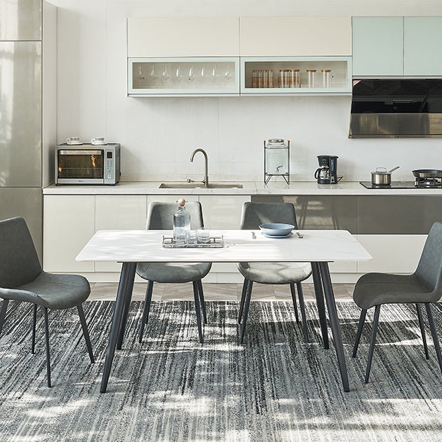 Sintered Stone Rectangle Dining Table Industrial Dining Room Table