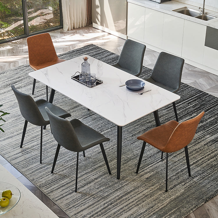 Sintered Stone Rectangle Dining Table Industrial Dining Room Table