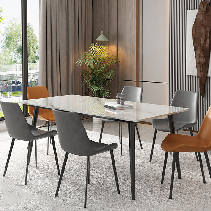 Sintered Stone Rectangle Dining Table Industrial Dining Room Table