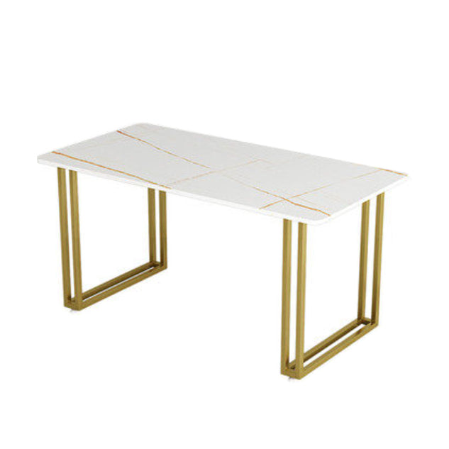 Sintered Stone Home Dining Table Industrial Dining Room Table with Double Pedestal